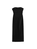 Gwmlk TRAF Ruched Dress Woman Black Long Dresses For Women 2023 Sexy Backless Midi Dress Chic Female Evening Party Dresses