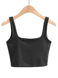 gwmlk Summer Women Sexy Sleeveless Tops Fashion Short Square Collar Tank Tops 6 Colors