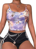 gwmlk Slim Sling Angel Print Summer Camisole Women's Sexy Streetwear Short Cropped Navel Bra Top