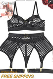 Gwmlk Fishnet Lingerie Fetish See Through Sexy Underwear Naked G-String Sexy Costume Mesh Transparent Bra Panty Set Intimate