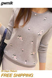 gwmlk Autumn Sweater Women Embroidery Knitted Winter Women Sweater And Pullover Female Tricot Jersey Jumper Pull Femme