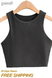 gwmlk Summer Fashion Women Sexy Slim Tops O-neck Sleeveless Double Nylon Ladies Good Quality Tank Tops 6 Colors