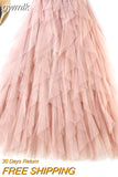 gwmlk Tutu Tulle Skirt Women Long Maxi Skirt 2023 Spring Summer Korean Black Pink High Waist Pleated Skirt Female