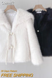 Gwmlk Fashion Braided ArtificialFur Coat Women Winter Overcoat High Quality Artificial Fur Jacket