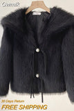 Gwmlk Fashion Braided ArtificialFur Coat Women Winter Overcoat High Quality Artificial Fur Jacket