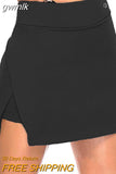 gwmlk Two-Piece Hakama Skirt Women's Solid Active Performance Skort Lightweight for Running Tennis Golf Sports Mini Skirt