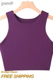 gwmlk Summer Fashion Women Sexy Slim Tops O-neck Sleeveless Double Nylon Ladies Good Quality Tank Tops 6 Colors