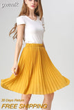 gwmlk Women Chiffon Pleated Skirt Vintage High Waist Tutu Skirts Womens Saia Midi Rokken 2016 Summer Style Jupe Femme Skirt