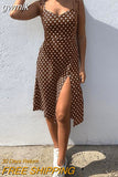 gwmlk Sundress Summer Women Causal Polka Dot Sleeveless High Pleated elastic waist V-Neck Beach Dress Vestidos De Verano