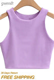 gwmlk Summer Fashion Women Sexy Slim Tops O-neck Sleeveless Double Nylon Ladies Good Quality Tank Tops 6 Colors