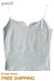 gwmlk crop top summer sexy tops women 2023 spaghetti strap top casual v neck camis knit sleeveless cami top army green cami gray