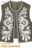 Gwmlk TRAF Embroidered Vests Top Women Vest 2023 Summer Loose Waistcoat Ladies Cardigan Outwear Top Sleeveless Tops Chic Tank