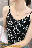 Gwmlk Women Tops Chiffon Blouses Woman Sleeveless Blouse Shirts Women V Neck Floral Top Plus Size Woman Printing Blouses Shirts