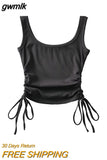 gwmlk Arrival Girls Casual Solid Colour Two Side Drawstring Vest Folds Shirring Sexy Tank&Camis