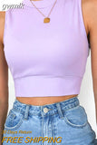 gwmlk backless women tank top bandage slim crop top summer 2023 casual streetwear tops solid cotton soft criss cross top